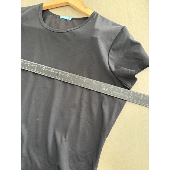 J McLaughlin Women’s L Short Sleeve Tee Black Nylon Spandex Stretchy Shirt Top - Picture 6 of 7